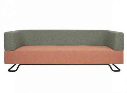 Zweifarbiges Sofa Grüner 3-Sotzer Polster Wohnzimmer Designer Couch